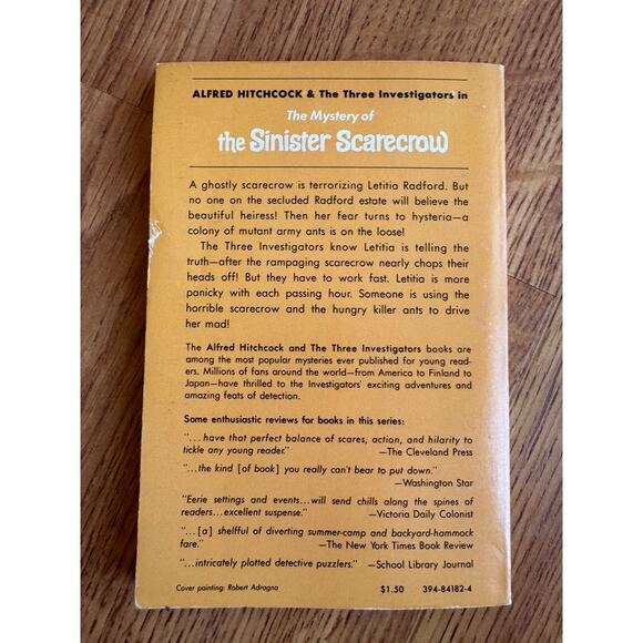 Vintage 1979 The Three Investigators The Mystery of the Sinister Scarecrow pbk - Picture 2 of 4